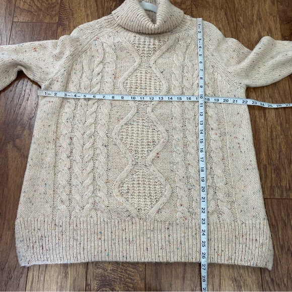 HATCH The Brigitte chunky cable knit Sweater in ivory confetti Size 2 wool blend - Picture 9 of 11